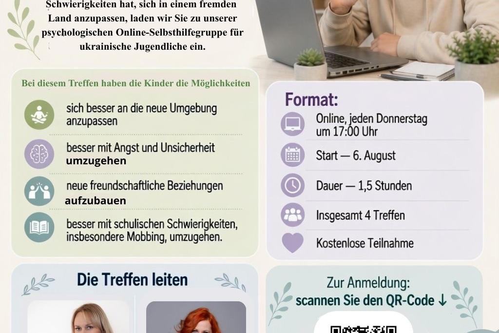 Online-Gruppe zur psychologischen Unterstützung für ukrainische Jugendliche